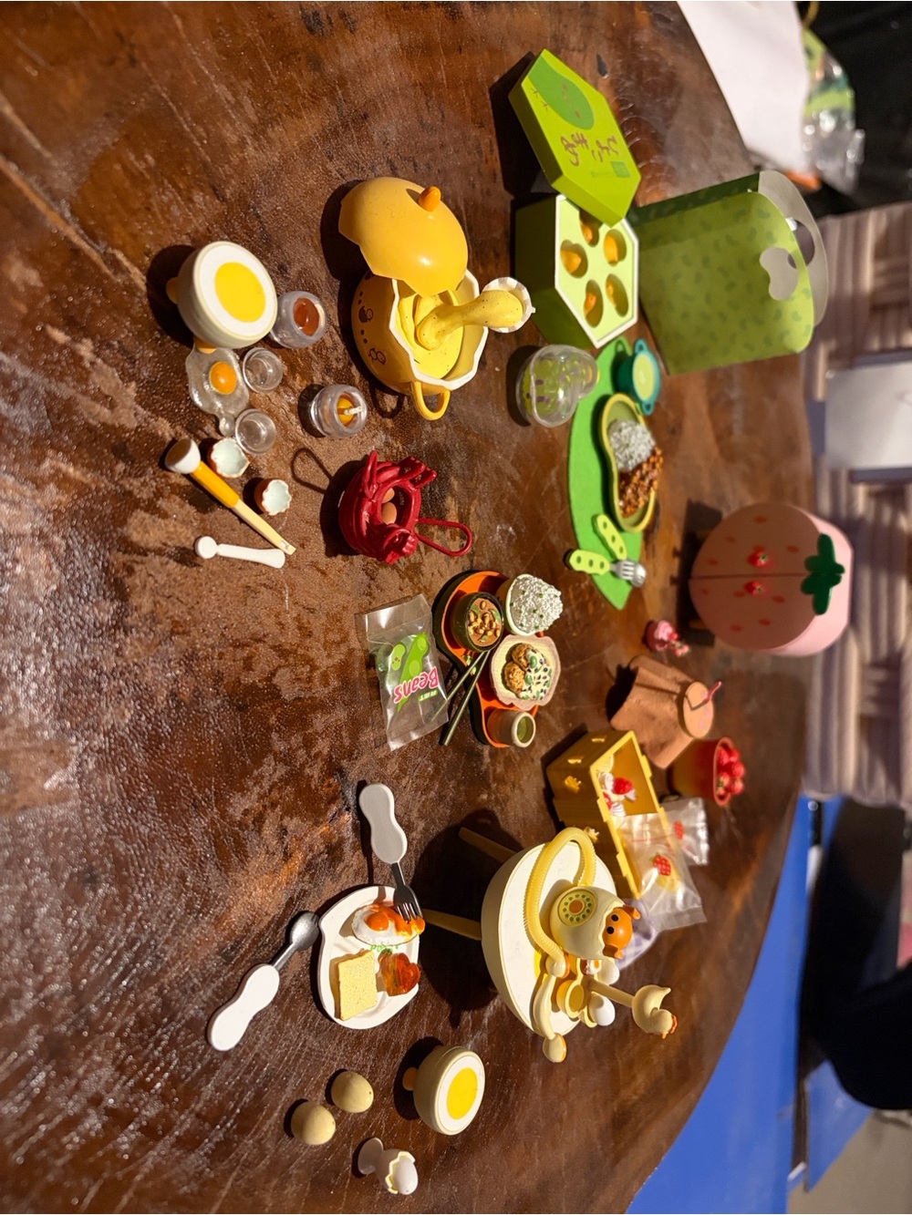 Yellow Miniature Toy Tea Set and Food Play Accessories